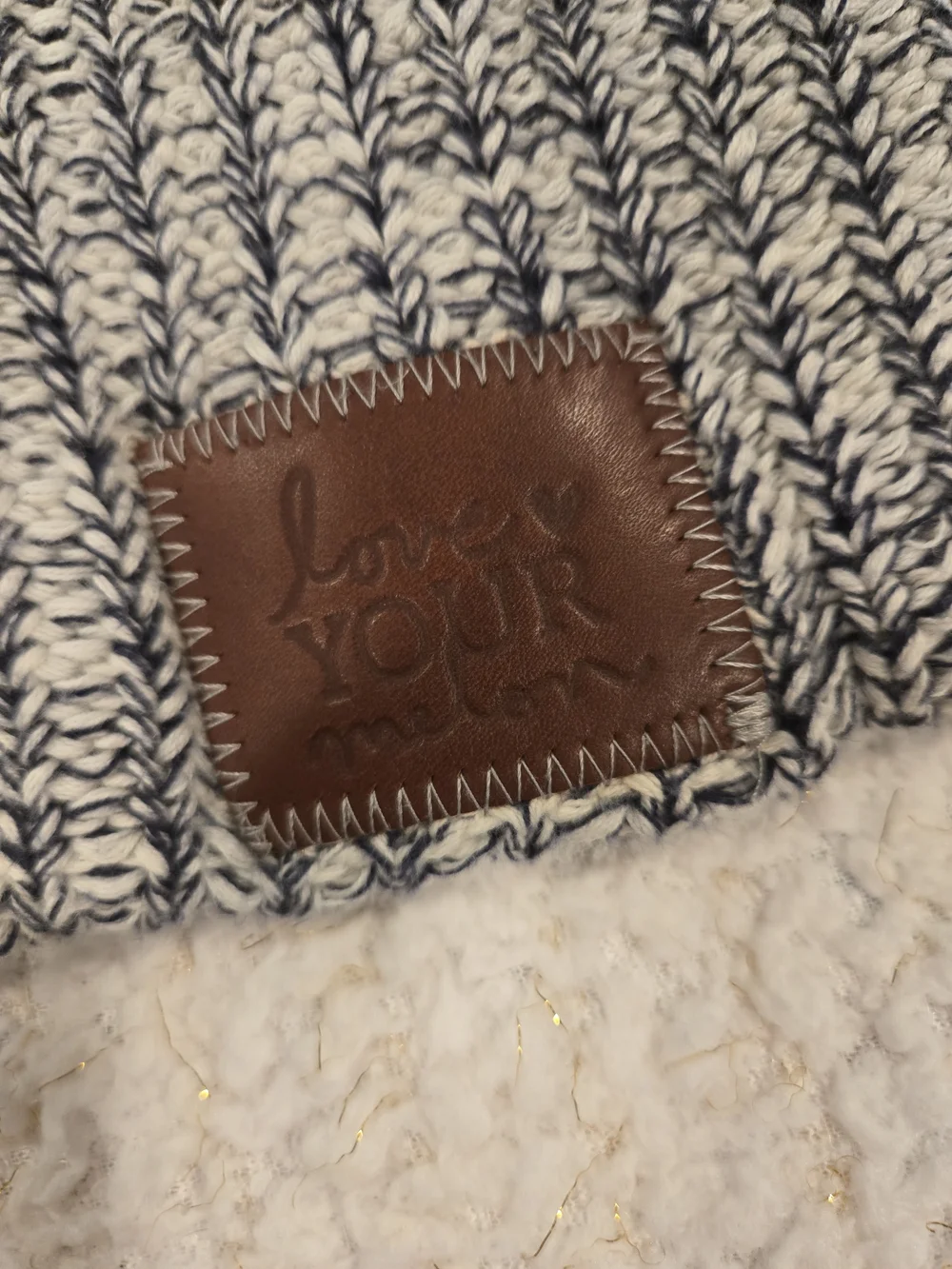 Love Your Melon Black & White Knit Beanie